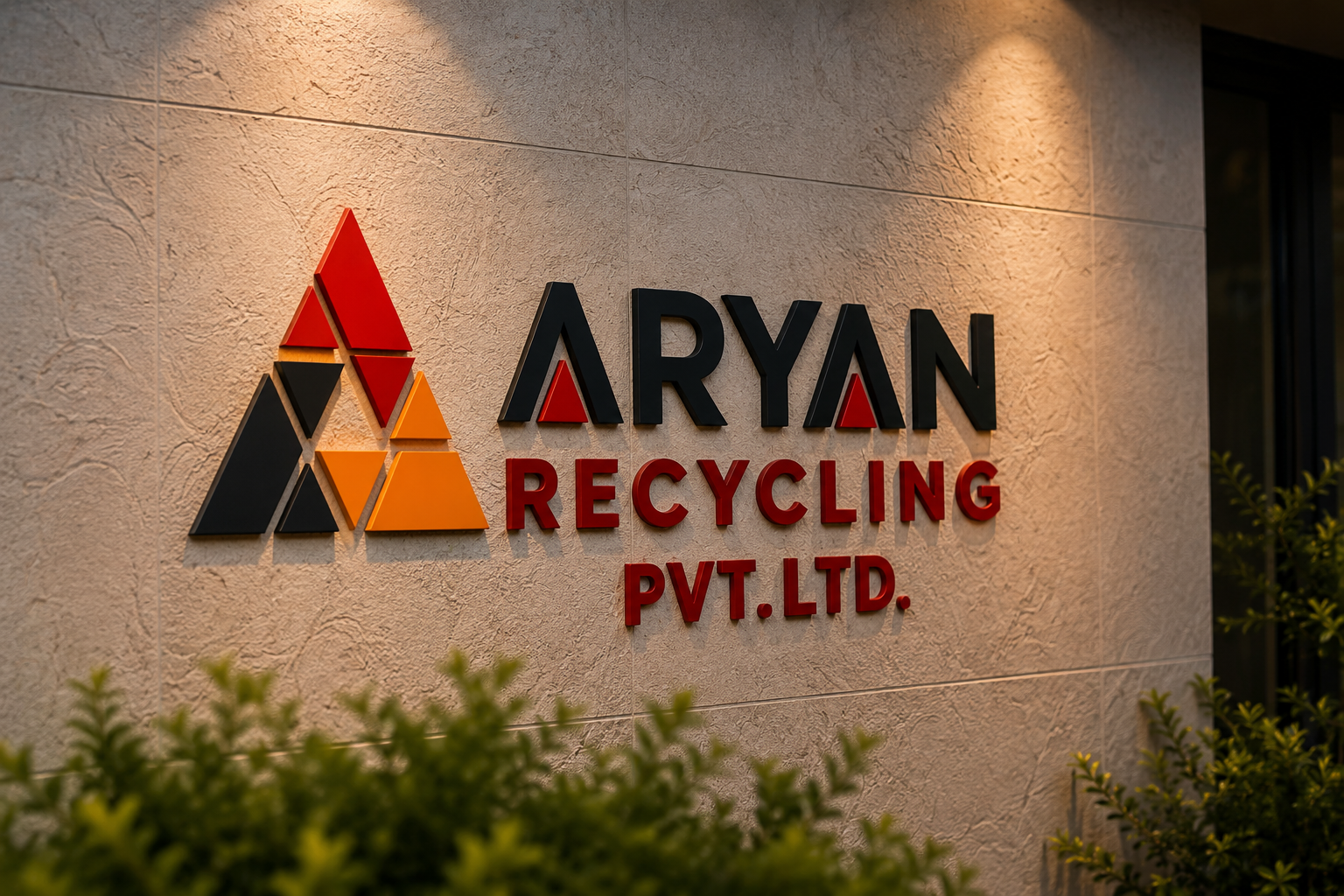 Aryan Recycling credentials wall